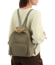 COCCINELLE FENIX Sac à dos moyen en cuir vert laurier - Sacs pour Femme - 4