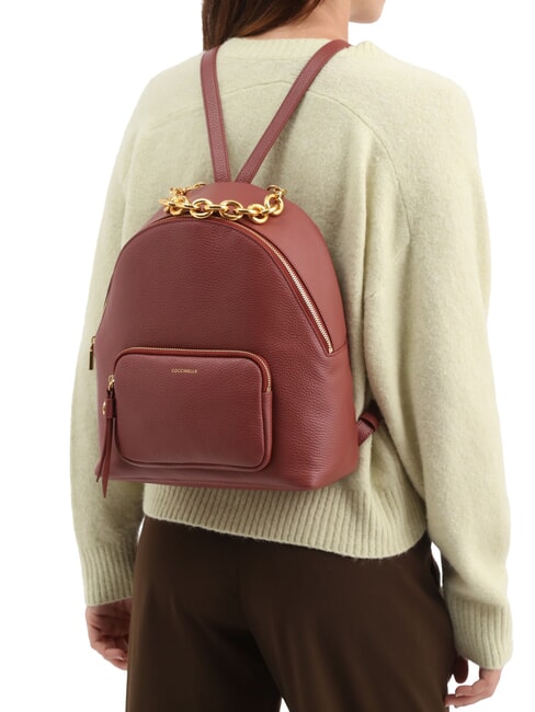 FENIX Sac à dos moyen en cuir Brandy - Sacs pour Femme