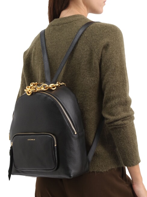 FENIX Sac à dos moyen en cuir Noir - Sacs pour Femme