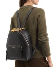 COCCINELLE FENIX Sac à dos moyen en cuir Noir - Sacs pour Femme - 5