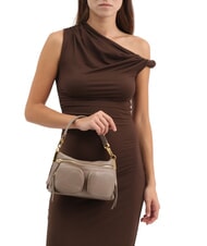 COCCINELLE HYLE Petit sac en cuir à double usage taupe chaud - Sacs pour Femme - 4