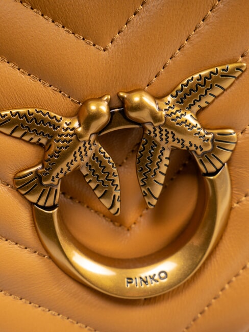 LOVE CLICK MINI Sac en cuir nappa matelassé nougat-or antique - Sacs pour Femme