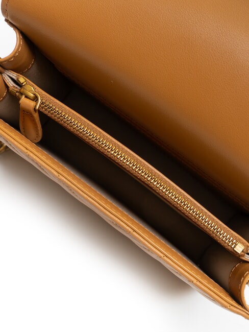 LOVE CLICK MINI Sac en cuir nappa matelassé nougat-or antique - Sacs pour Femme