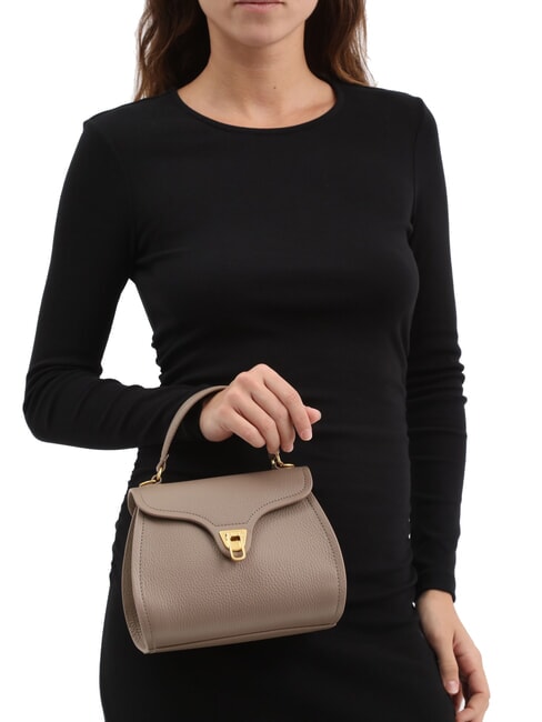 MARVIN Mini sac à main en cuir avec bandoulière taupe chaud - Sacs pour Femme