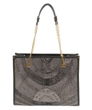 GATTINONI PLANETARIUM Sac à bandoulière avec poignée en chaîne monochrome gris clair/noir - Sacs pour Femme - 4