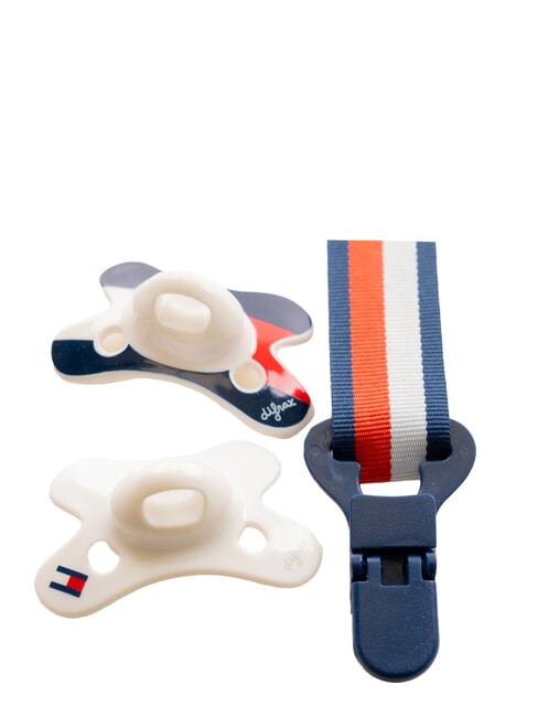 TH Lot de 2 sucettes + cha&icirc;nette blanc - Barboteuses et tenues pour b&eacute;b&eacute;