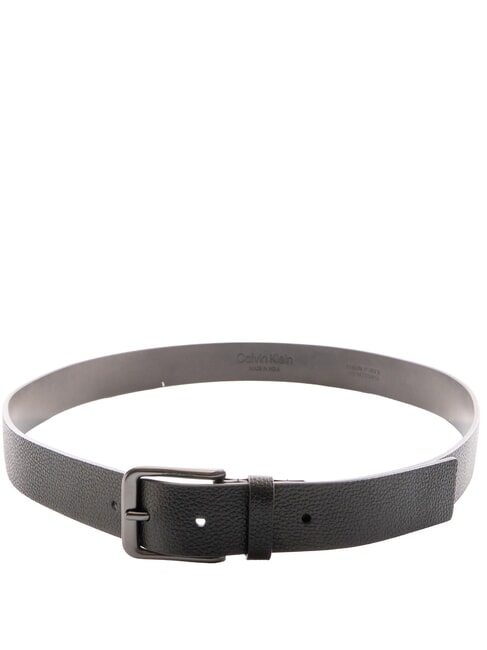 CASUAL PIN BUCKLE ceinture en cuir noir / gris anthracite mat - Ceintures