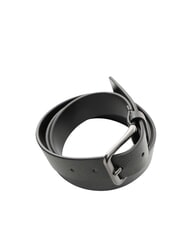 CALVIN KLEIN CASUAL PIN BUCKLE ceinture en cuir noir / gris anthracite mat - Ceintures - 3