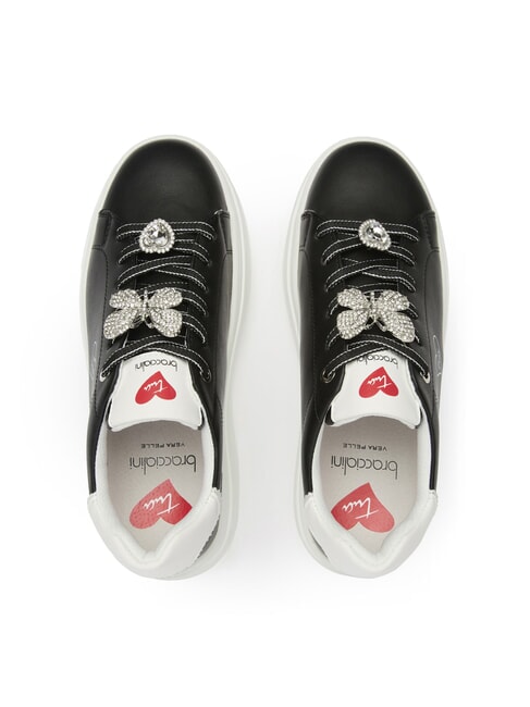 TUA Baskets à lacets ornés de bijoux noir - Chaussures Femme