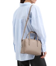 COCCINELLE SWAP Sac cartable en cuir avec bandoulière taupe chaud - Sacs pour Femme - 4