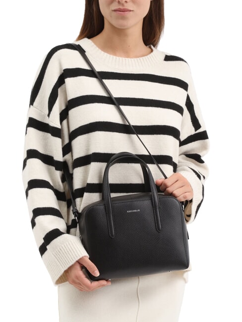 SWAP Sac cartable en cuir avec bandoulière rosaces - Sacs pour Femme