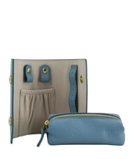 COCCINELLE JEWELRY BOX pochette &agrave; bijoux en cuir bleu arctique - Pochettes & Trousses - 3