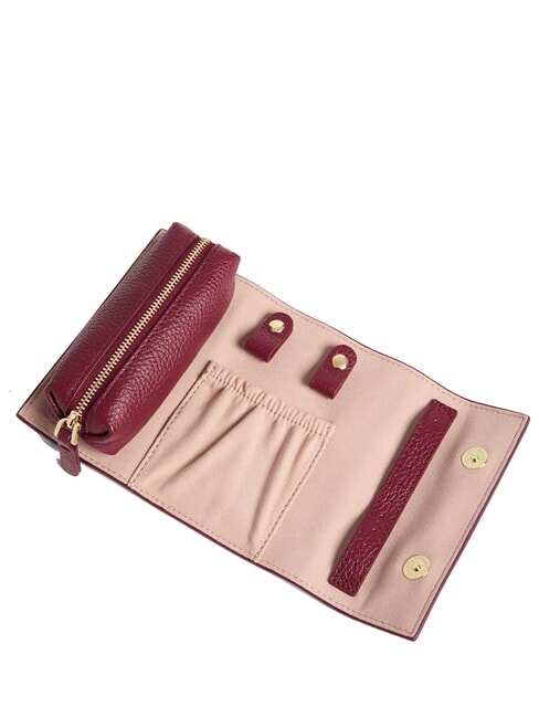JEWELRY BOX pochette &agrave; bijoux en cuir groseille - Pochettes & Trousses