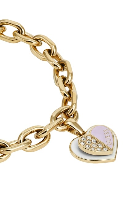 LOVELY GUESS Bracelet à breloques coeur or jaune/lilas - Bracelets