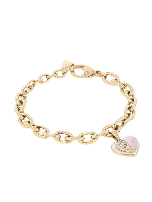LOVELY GUESS Bracelet à breloques coeur or jaune/lilas - Bracelets