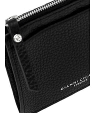 GIANNI CHIARINI GRAIN Portefeuille plat en cuir avec zip Noir - Portefeuilles Femme - 4