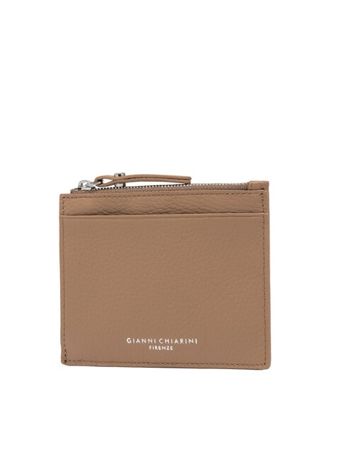 GRAIN Portefeuille plat en cuir avec zip argile - Portefeuilles Femme