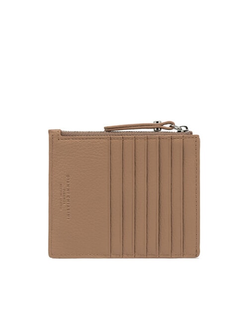 GRAIN Portefeuille plat en cuir avec zip argile - Portefeuilles Femme