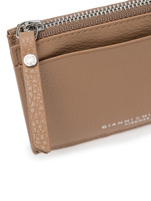 GRAIN Portefeuille plat en cuir avec zip argile - Portefeuilles Femme