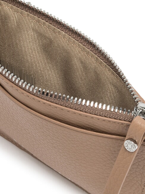 GRAIN Portefeuille plat en cuir avec zip argile - Portefeuilles Femme