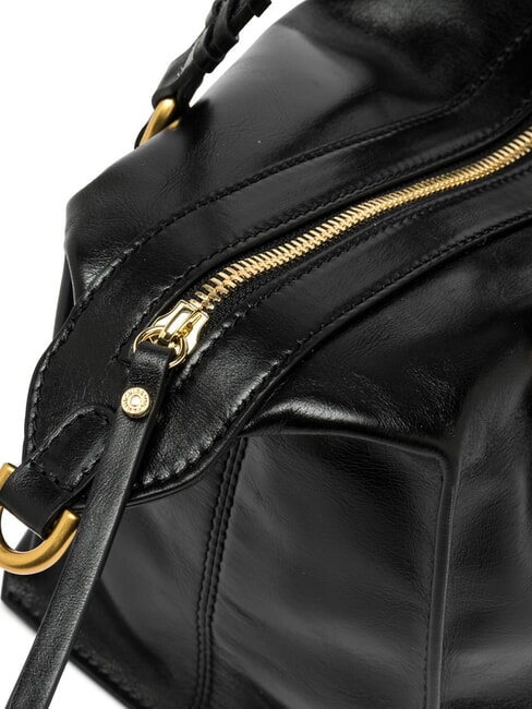 ROXY Sac &agrave; main en cuir avec bandouli&egrave;re Noir - Sacs pour Femme