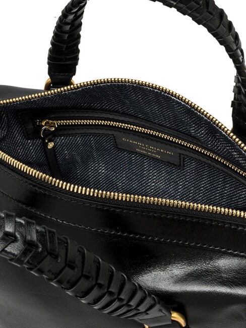 ROXY Sac &agrave; main en cuir avec bandouli&egrave;re Noir - Sacs pour Femme