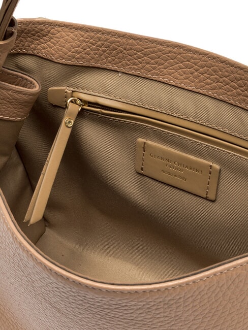 CECILE Sac bandoulière en cuir martelé argile - Sacs pour Femme