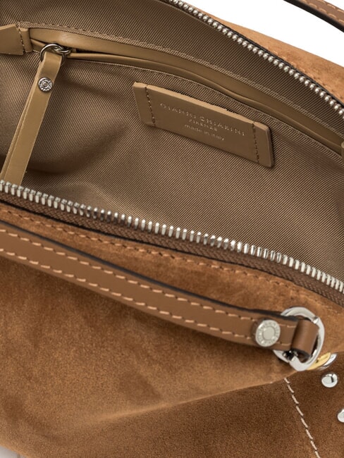 ALIFA Sac à main en daim avec bandoulière caramel - Sacs pour Femme