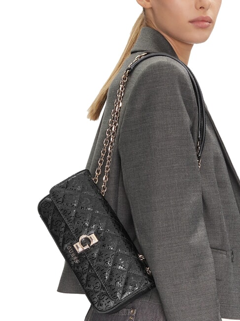 BESSEY Sac transformable à rabat NOIR - Sacs pour Femme