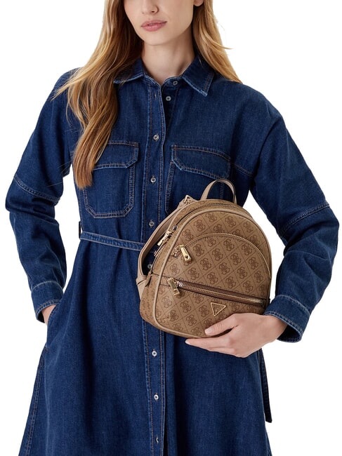 MANHATTAN 2 Petit sac à dos avec logo pivoine 4G LOGO DE LAIT - Sacs pour Femme