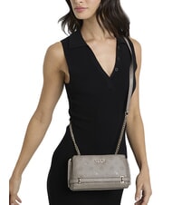 GUESS ZARELA  Sac à bandoulière logo taupe foncé - Sacs pour Femme - 3
