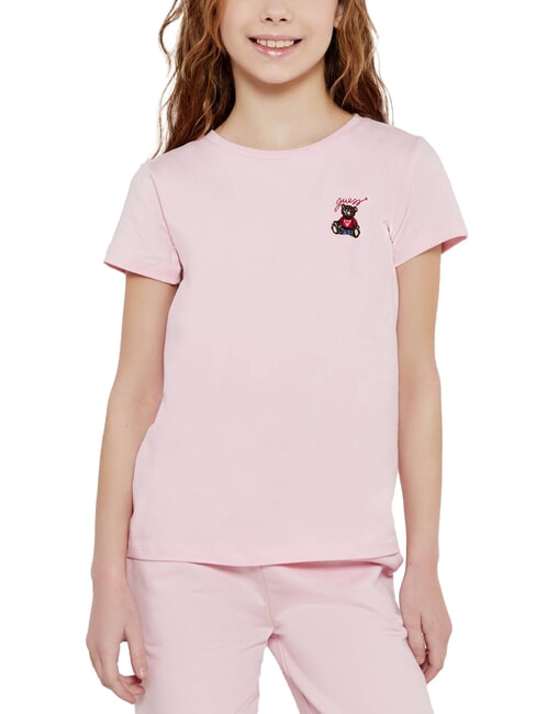 KIDS T-shirt &agrave; manches courtes avec ours en peluche rose barbe &agrave; papa - Tee-shirt enfant