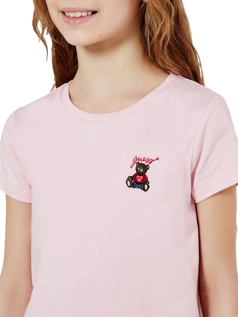 KIDS T-shirt &agrave; manches courtes avec ours en peluche rose barbe &agrave; papa - Tee-shirt enfant