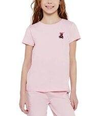 GUESS KIDS T-shirt à manches courtes avec ours en peluche rose barbe à papa - Tee-shirt enfant - 4