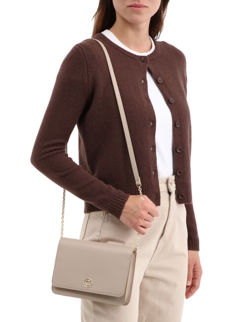 TULIP Sac bandoulière en cuir martelé rose poudré - Sacs pour Femme