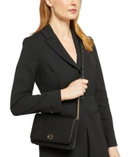 COCCINELLE TULIP Sac bandoulière en cuir martelé Noir - Sacs pour Femme - 4