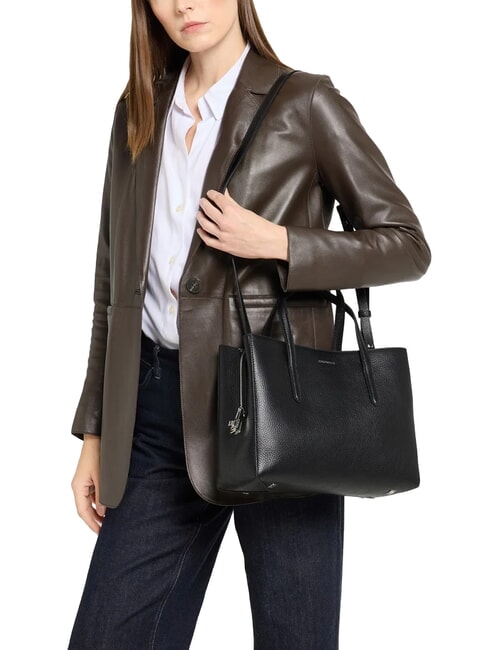 SWAP Sac fourre-tout en cuir martelé Noir - Sacs pour Femme