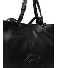 COCCINELLE CALLISTO Sac shopping en cuir avec logo en relief Noir - Sacs pour Femme - 5