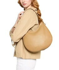COCCINELLE ALPHA Sac bandoulière en cuir martelé beige frais - Sacs pour Femme - 4