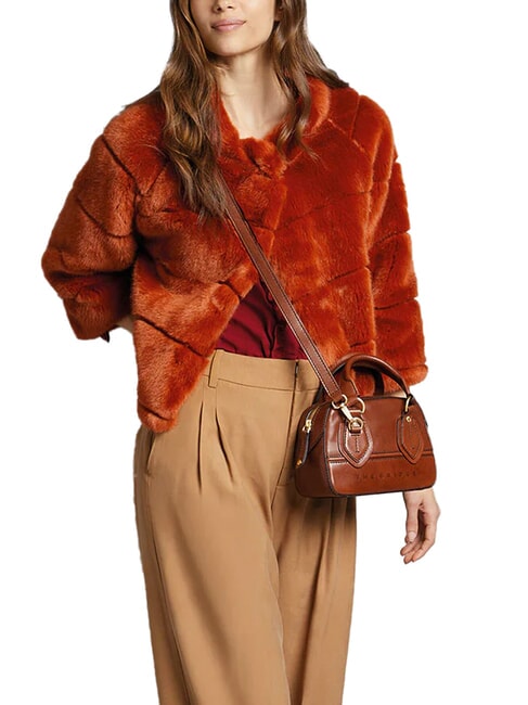 DAPHNE Mini sac de coffre en cuir MARRON - Sacs pour Femme