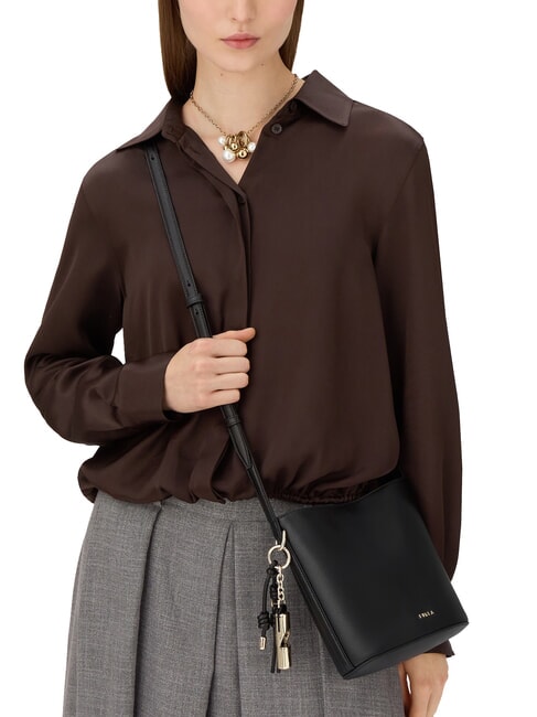 ROXIE Sac seau bandoulière en cuir Ares Noir - Sacs pour Femme