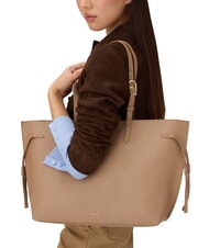 FURLA AVA Grand sac de courses en cuir caramel + noir intérieur. - Sacs pour Femme - 4