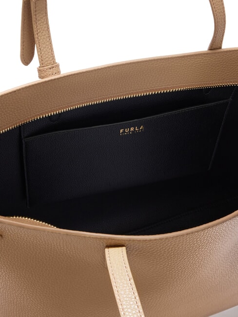 AVA Grand sac de courses en cuir caramel + noir intérieur. - Sacs pour Femme