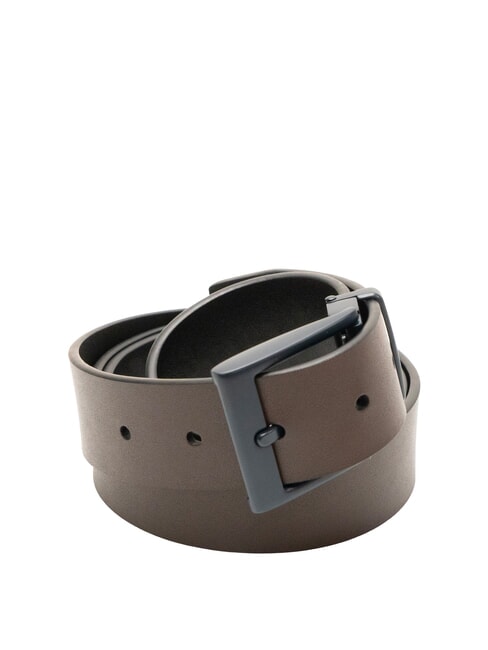 REVERSIBLE Ceinture en cuir double face noir/marron foncé - Ceintures