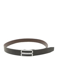 CERRUTI DOUBLEFACE Ceinture réversible en cuir noir/marron foncé - Ceintures - 4