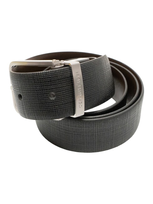 CASUAL ceinture en cuir noir/marron foncé - Ceintures
