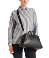 COCCINELLE KLICHE Sac à main en cuir martelé Noir - Sacs pour Femme - 4