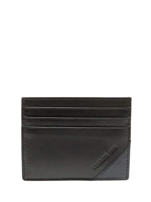 MARCUS porte-cartes en cuir plat noir - Portefeuilles Homme