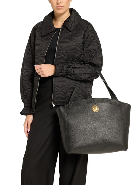 LIYA Sac bandoulière en cuir martelé Noir - Sacs pour Femme