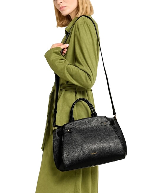 KLICHE Sac en cuir avec bandoulière Noir - Sacs pour Femme